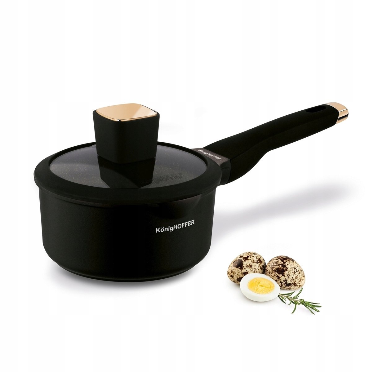 Konighoffer Black Rose steelpan met deksel, 1.3L, 16cm, inductie