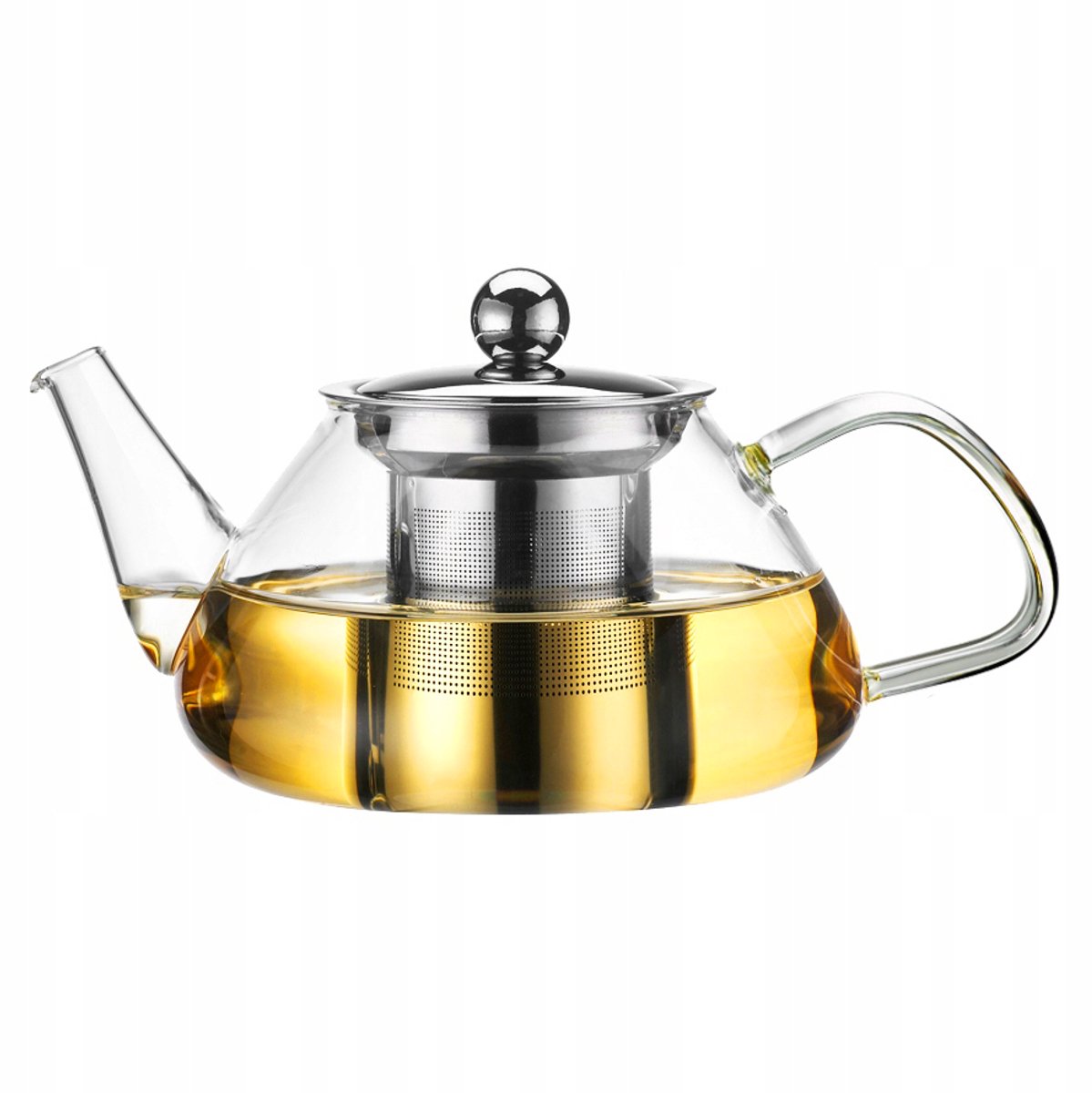 Glazen Theepot met Infuser 1000ml - Hittebestendig Glas & RVS