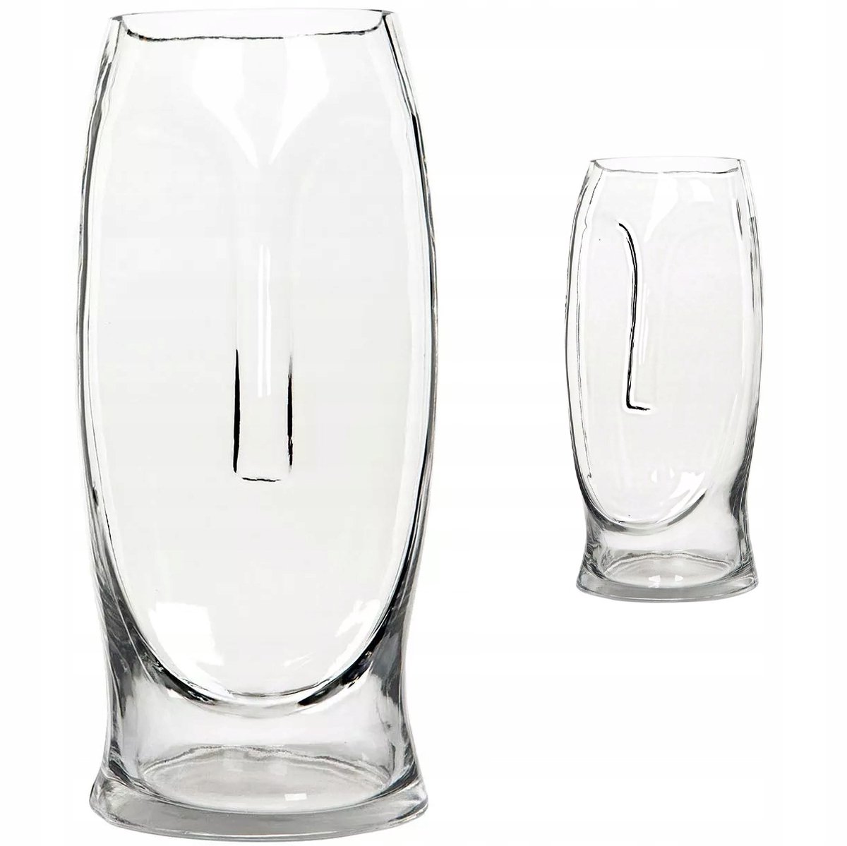 Glazen Vaas Bloem Hoofd Gezicht 30cm Transparant Decoratie