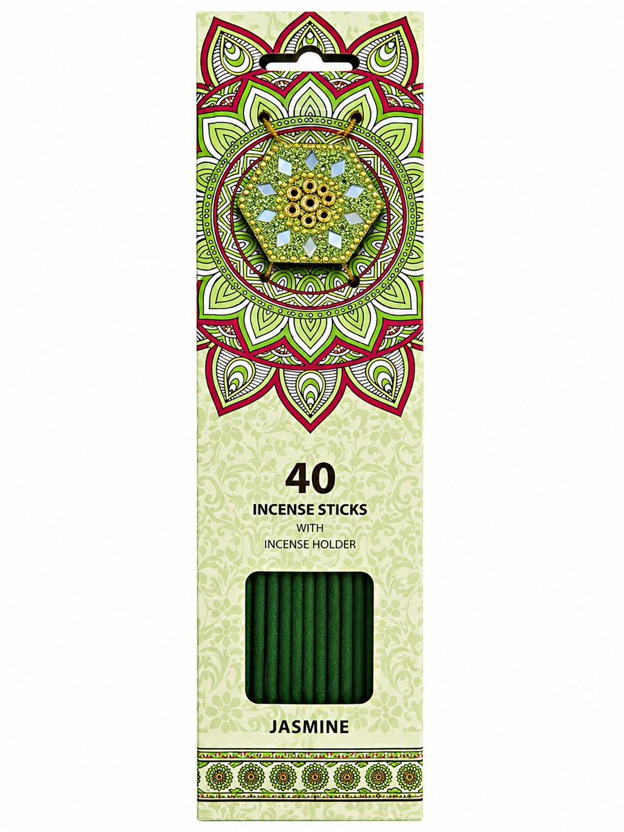 Wierookstokjes Jasmine met Wierookhouder – Jasmijn – 40 Stuks