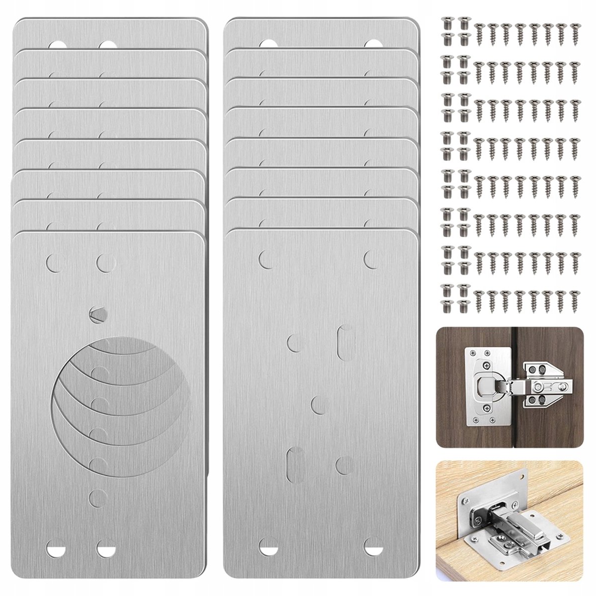 Reparatieset voor scharnierplaten - 16 stuks RVS