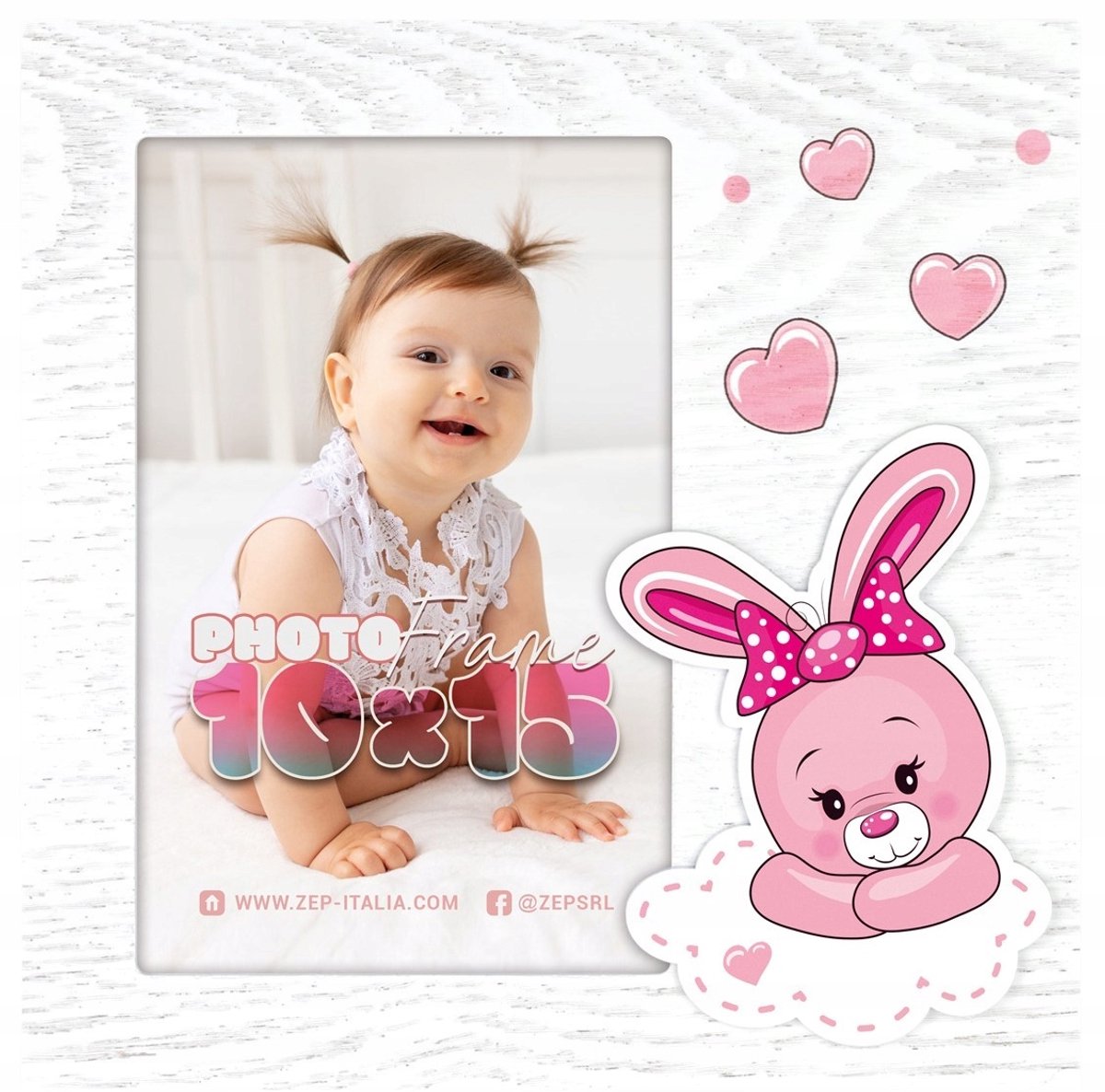 Decoratieve Fotolijst 10x15 cm met 3D Konijntje - Merkloos