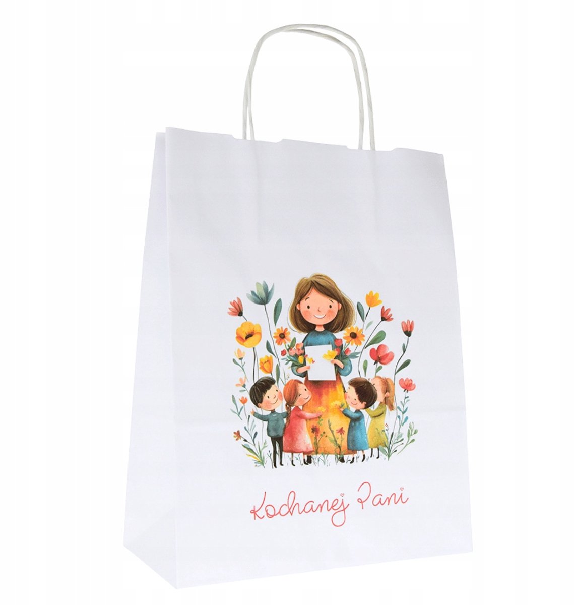 Papieren Cadeautas voor Leraar - 24x10x32 cm - Lieve Juf Opdruk