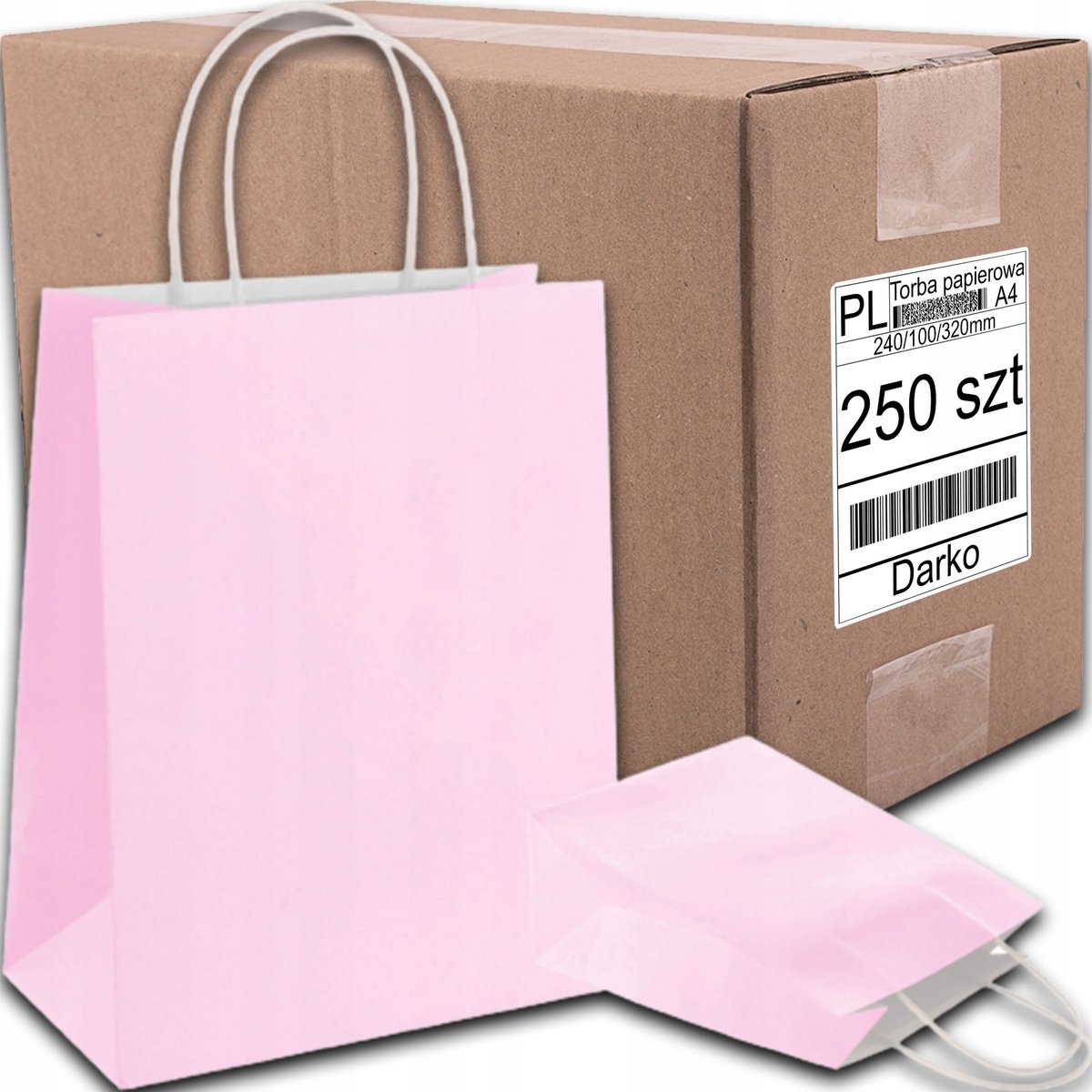 Rozenpapier Cadeautas A4 250 stuks - Eco Kraft 24x10x32cm