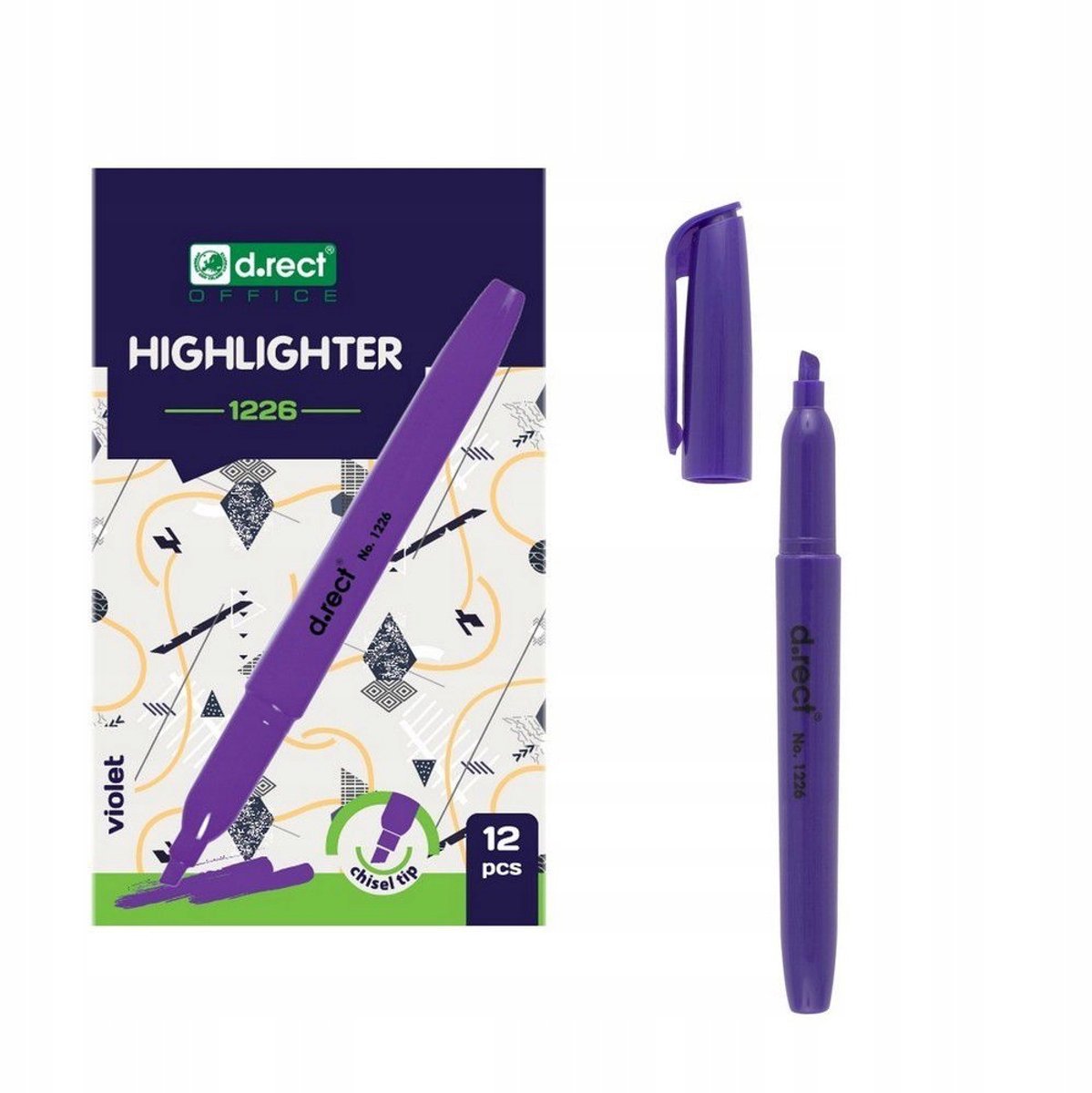 D.Rect 1226 Markeerstift Paars - Set van 12