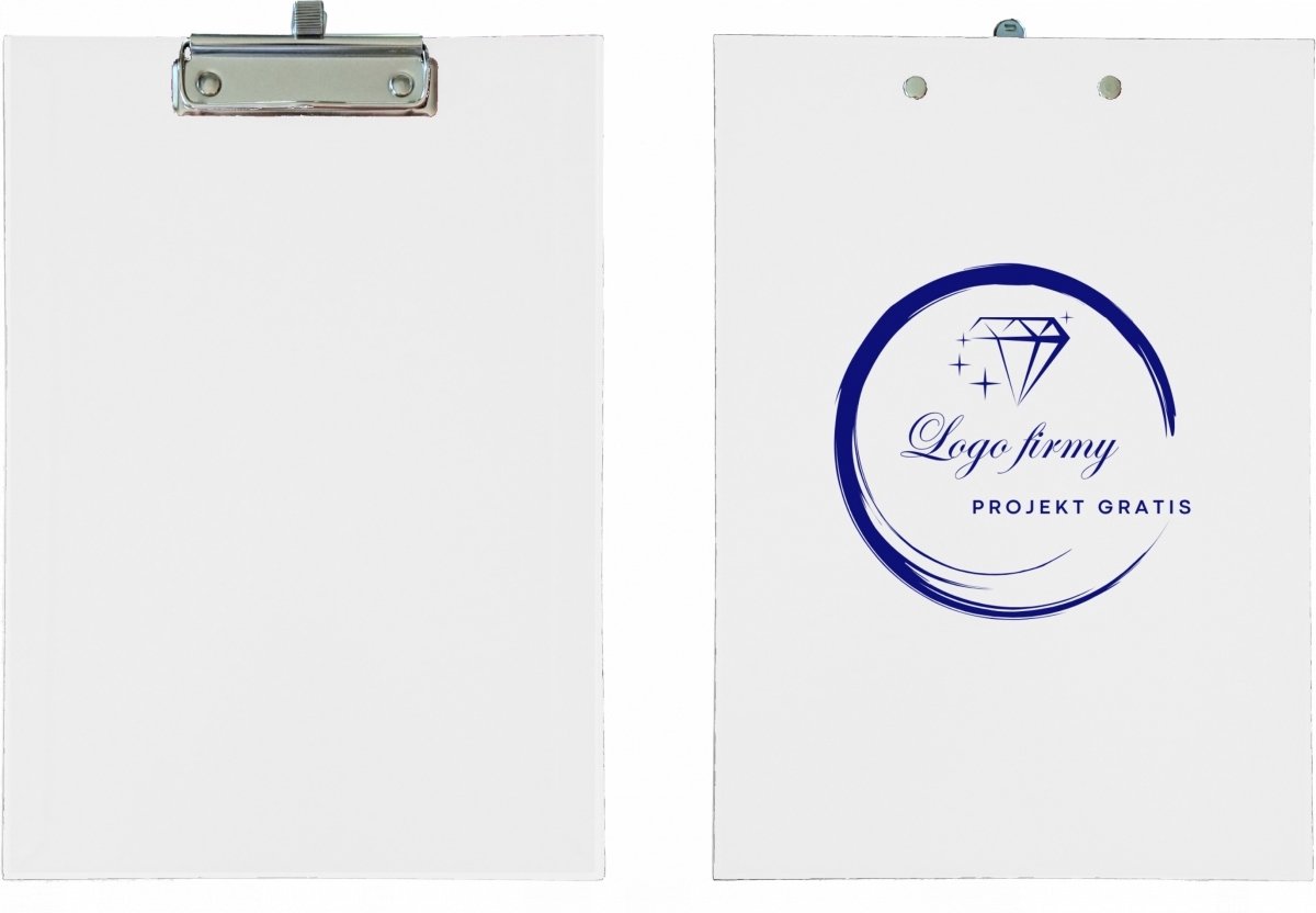 A4 Klembord met Penhouder en Logo - Wit