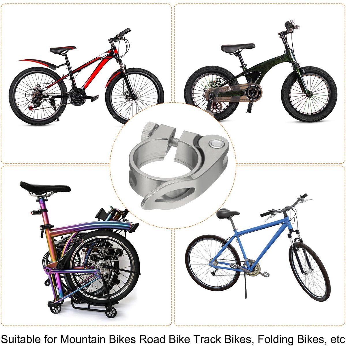 Fietszadelklem 31,8 mm Aluminium voor Snelspanner Fietszadel