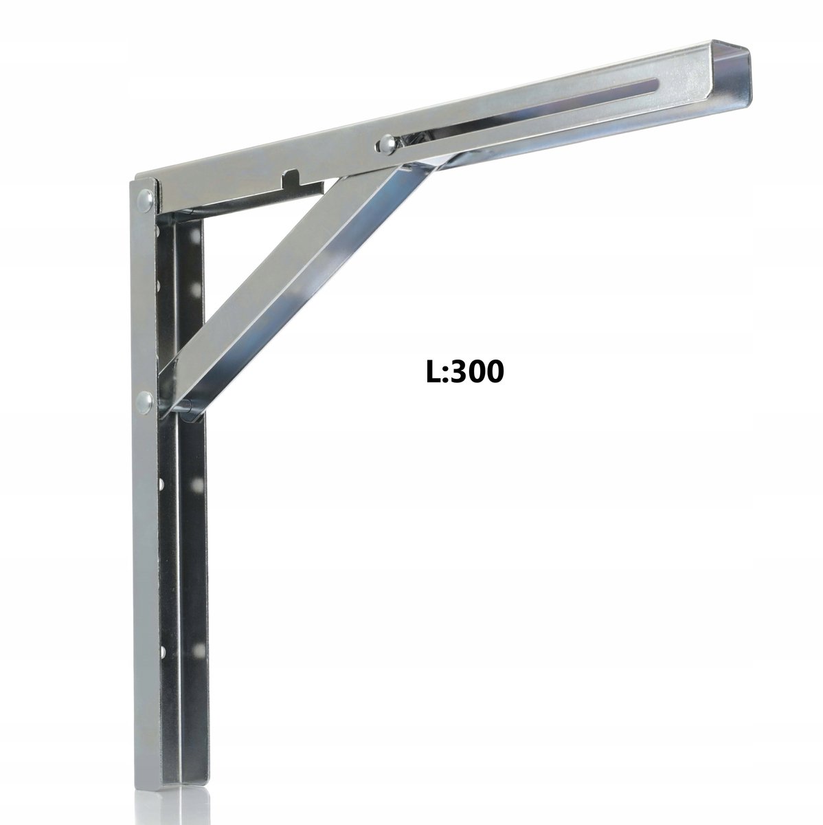 Chromen inklapbare plankdrager L-300, 100kg belastbaar
