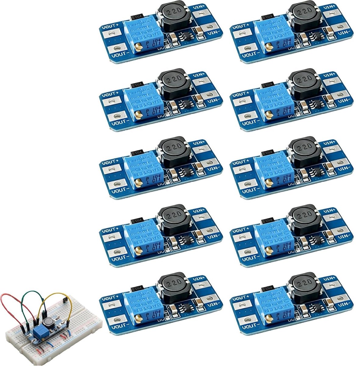 Image of 10pcs DC-DC Step Up Boost Converter 2V-24V to 5V-28V Adjustable Voltage Converter Power Supply Power Module with 2A - ShopVlot