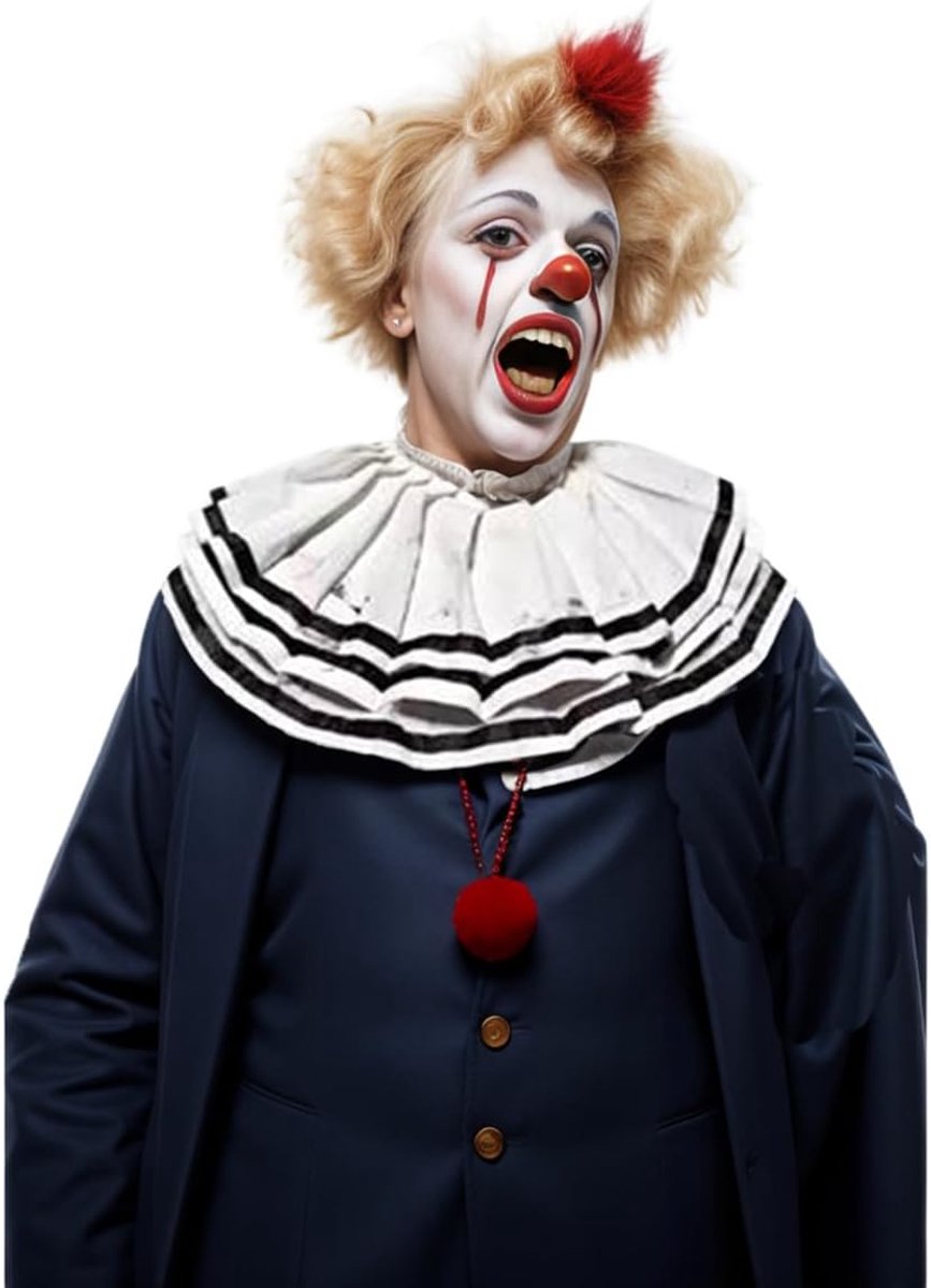 CAMDOM Adult Clown Collar Vintage Ruffle Layered Collar Cosplay Costume Accessory - ShopVlot