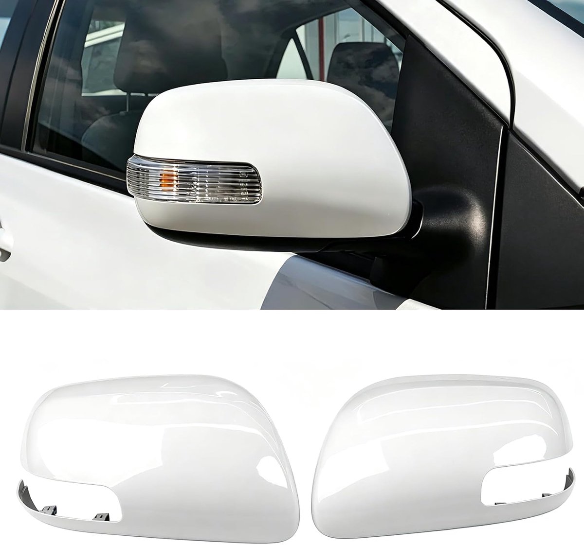 TTCR-II 2 stuks autospiegelkappen compatibel met Toyota Auris 2007 2008 2009 2010 2011 2012, links + rechts Auris - ShopVlot
