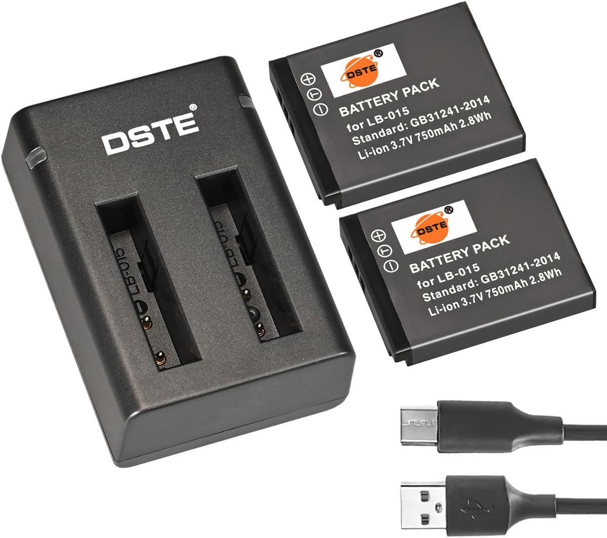 DSTE 2pcs LB-015 Battery and Dual USB Charger Compatible with Kodak PIXPRO WPZ2 - ShopVlot