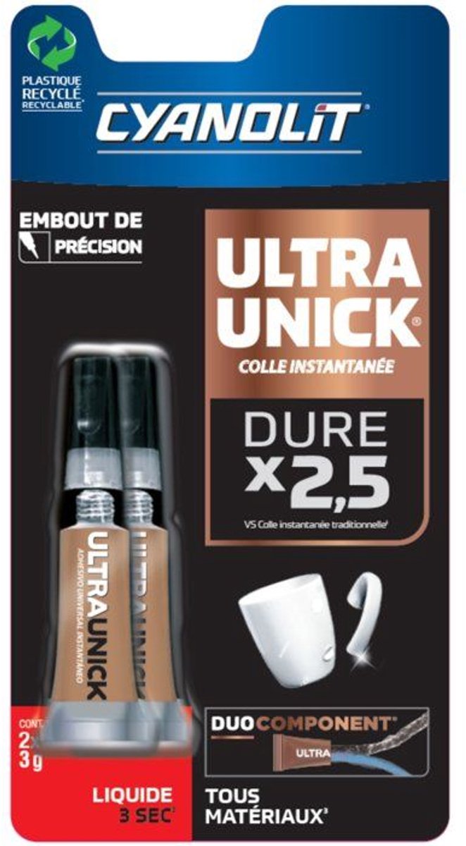 Instant universele lijm - CYANOLIT - ULTRA UNIEK - 2x3 g - Ultrasnel - Veelzijdig