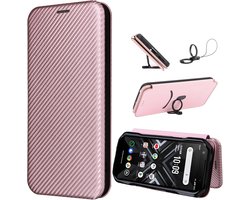 SHIEID Wallet Case for TCL 50 LE 5G Carbon Case Stand Function Card Slots Magnetic Buckle Carbon Fiber Phone Case - ShopVlot