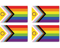 Sticker: 150x90mm, 4 pieces - Flag - Inclusive Pride - LGBTQ - for car, laptop and more - ShopVlot
