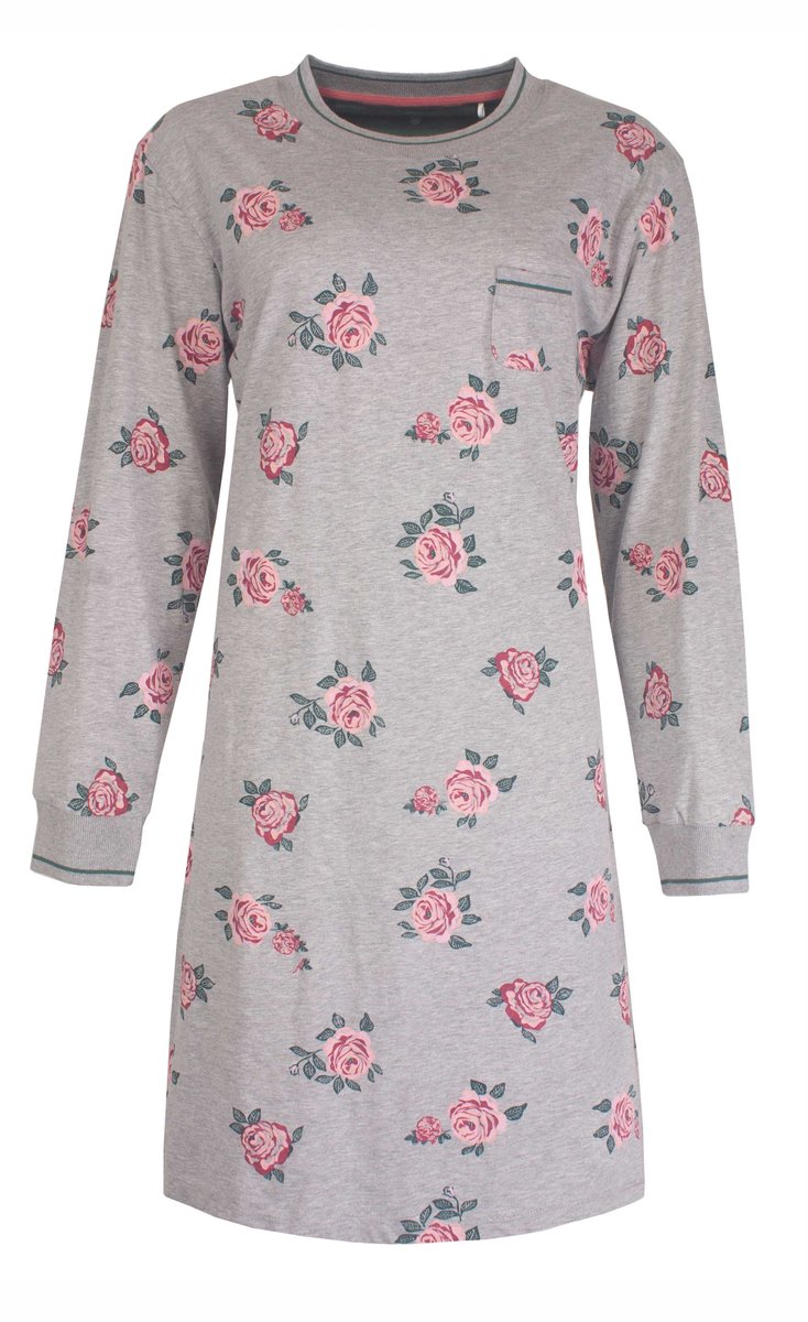 Irresistible Dames Nachthemd - Polo Sluiting - Donker Bruin - Maat XL