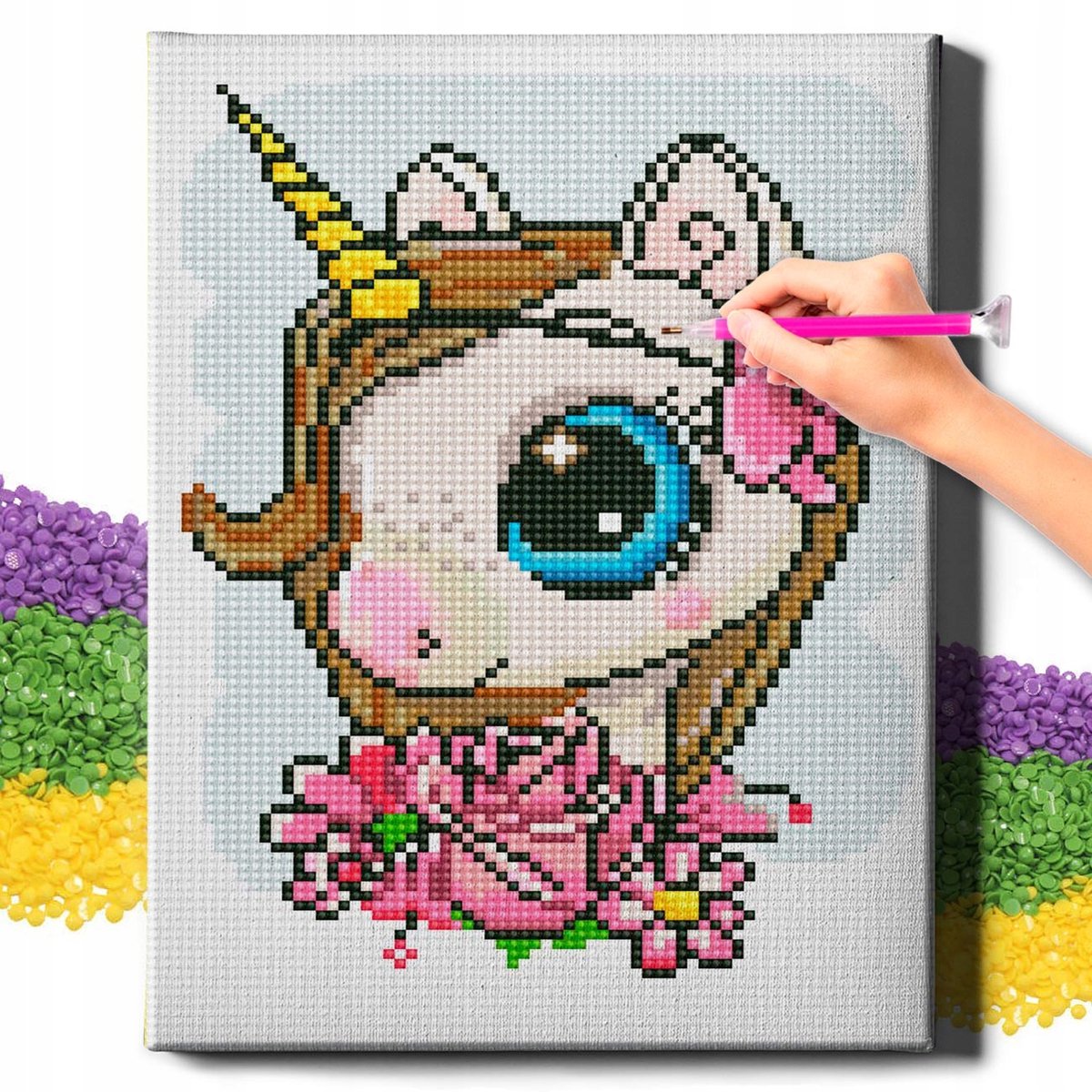 Diamond Painting 5D Eenhoorn Mozaïek Kit 20x30 cm met Lijst