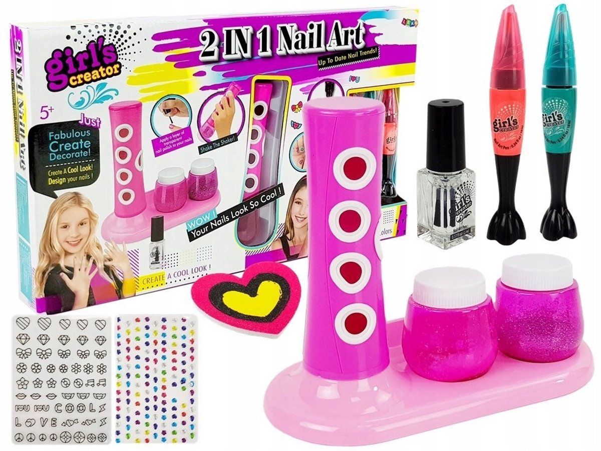 Nagelstudio Set voor Kinderen: Glitter, Stickers & Lak