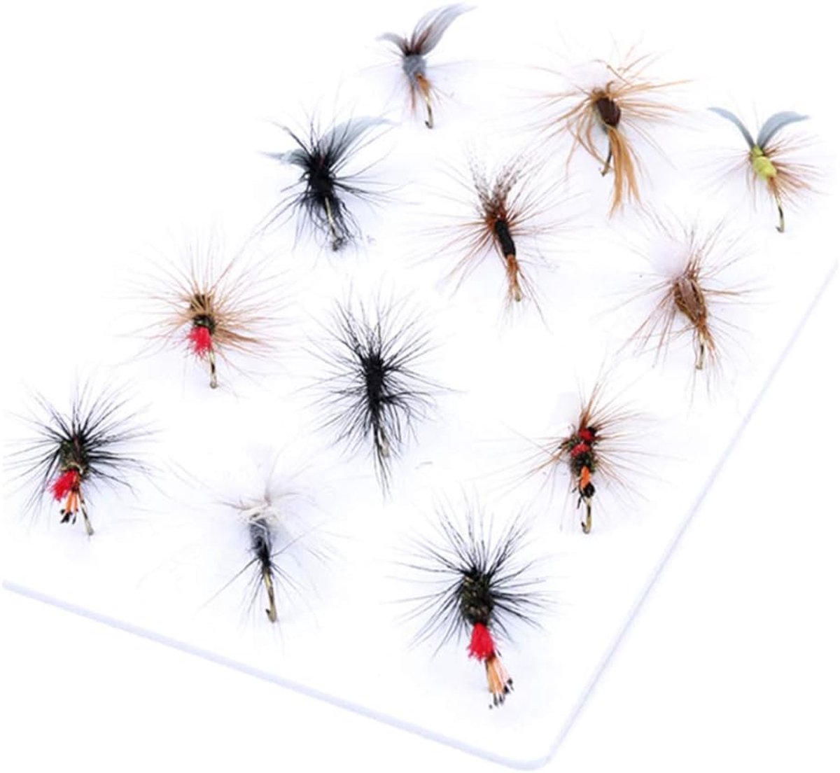 Vliegvissen set 12 stuks - droogvliegen/nymfen/streamers - ideaal voor forel - perfect cadeau voor vissers - ShopVlot