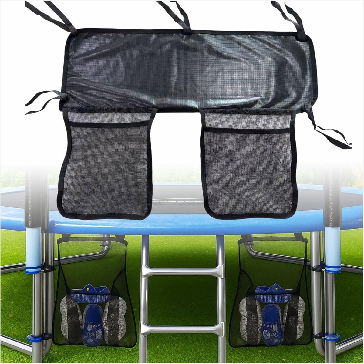 Trampoline Schoenentas met 2 Mesh Pouches - Opbergtas voor Speelgoed en Flessen - Houdt je ruimte georganiseerd - ShopVlot