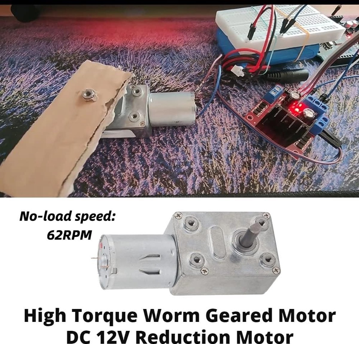 Wormoverbrenging motor 12V - 62RPM - Rechts/Links draaiend - Ideaal voor deuren en ramen - ShopVlot