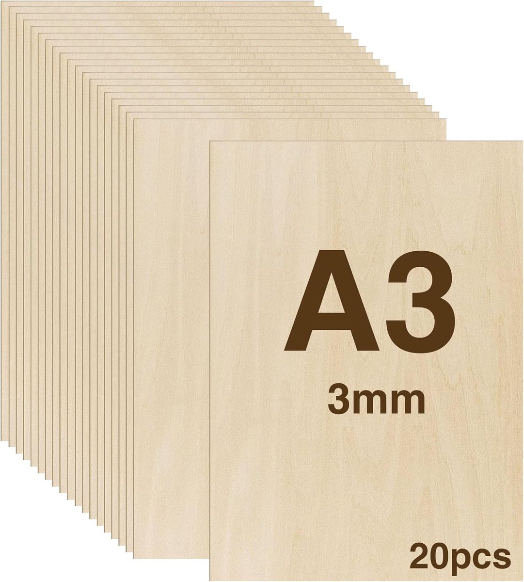 Plywood platen A4 3mm - Lindenhout - Vochtbestendig - Ideaal voor hobbyprojecten - ShopVlot