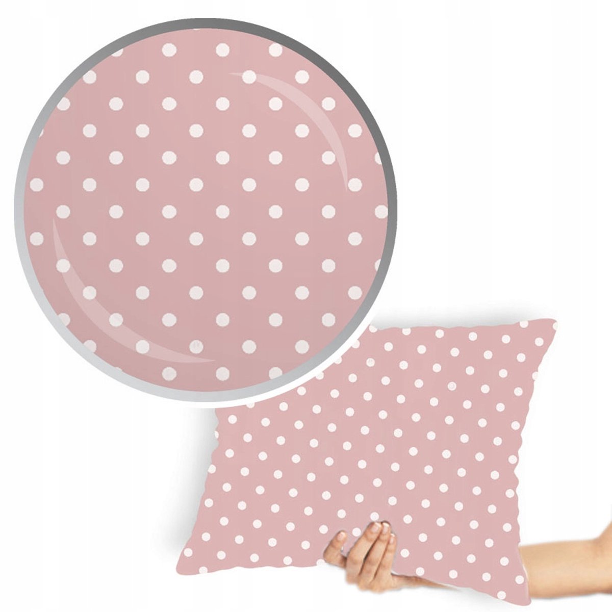 Merkloze Kussensloop 40x60 cm - Zacht Roze met Witte Stippen