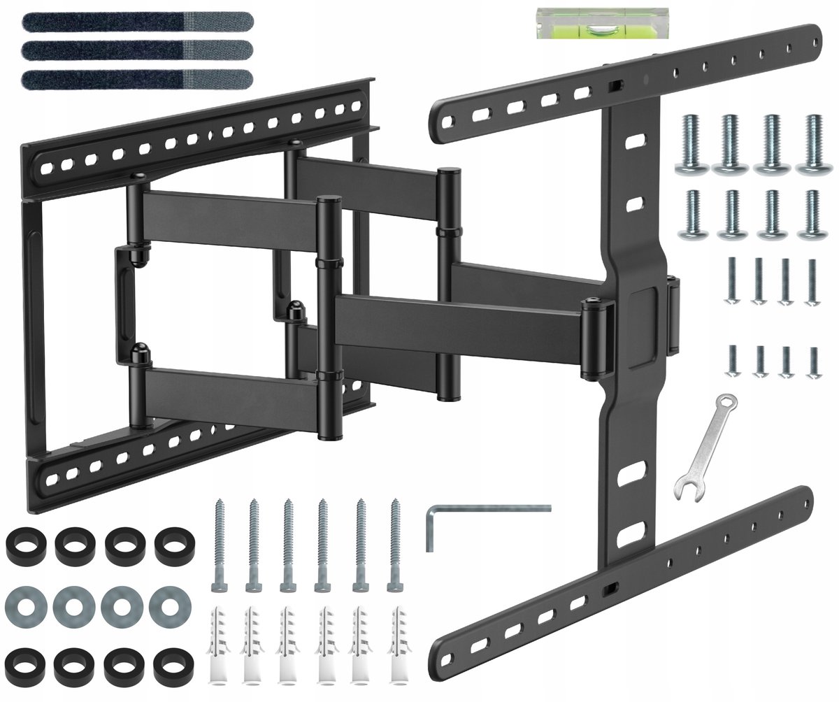 Dunne TV muurbeugel 32-90 inch, 27mm, 60kg, kantelbaar & draaibaar