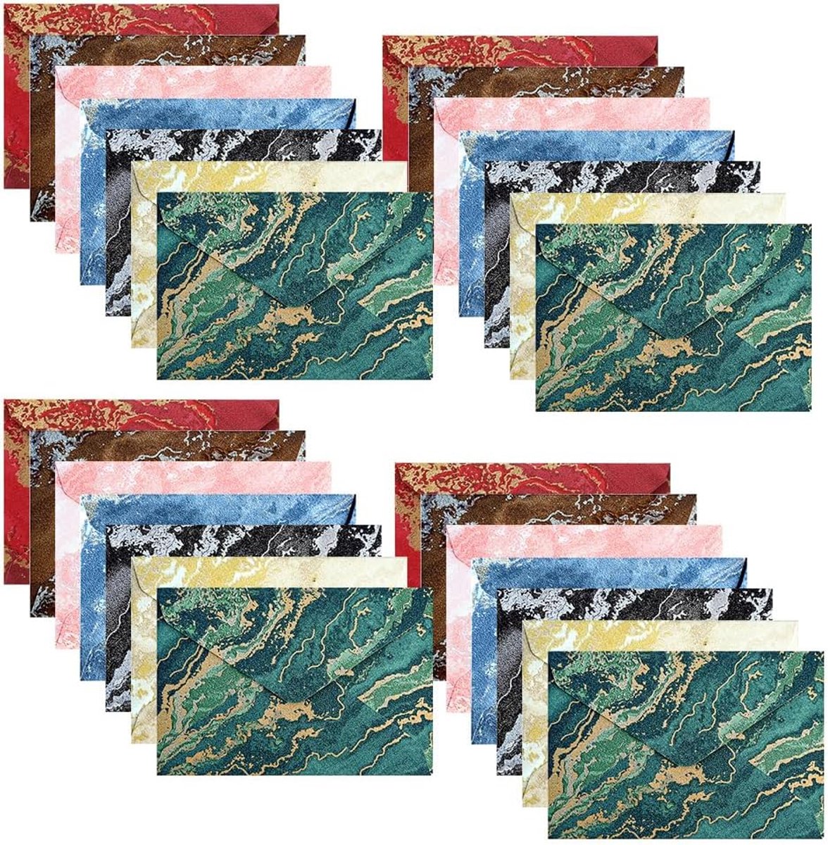Mini enveloppen set 28 stuks - 7 kleuren - 16 x 11 cm - ideaal voor uitnodigingen - ShopVlot