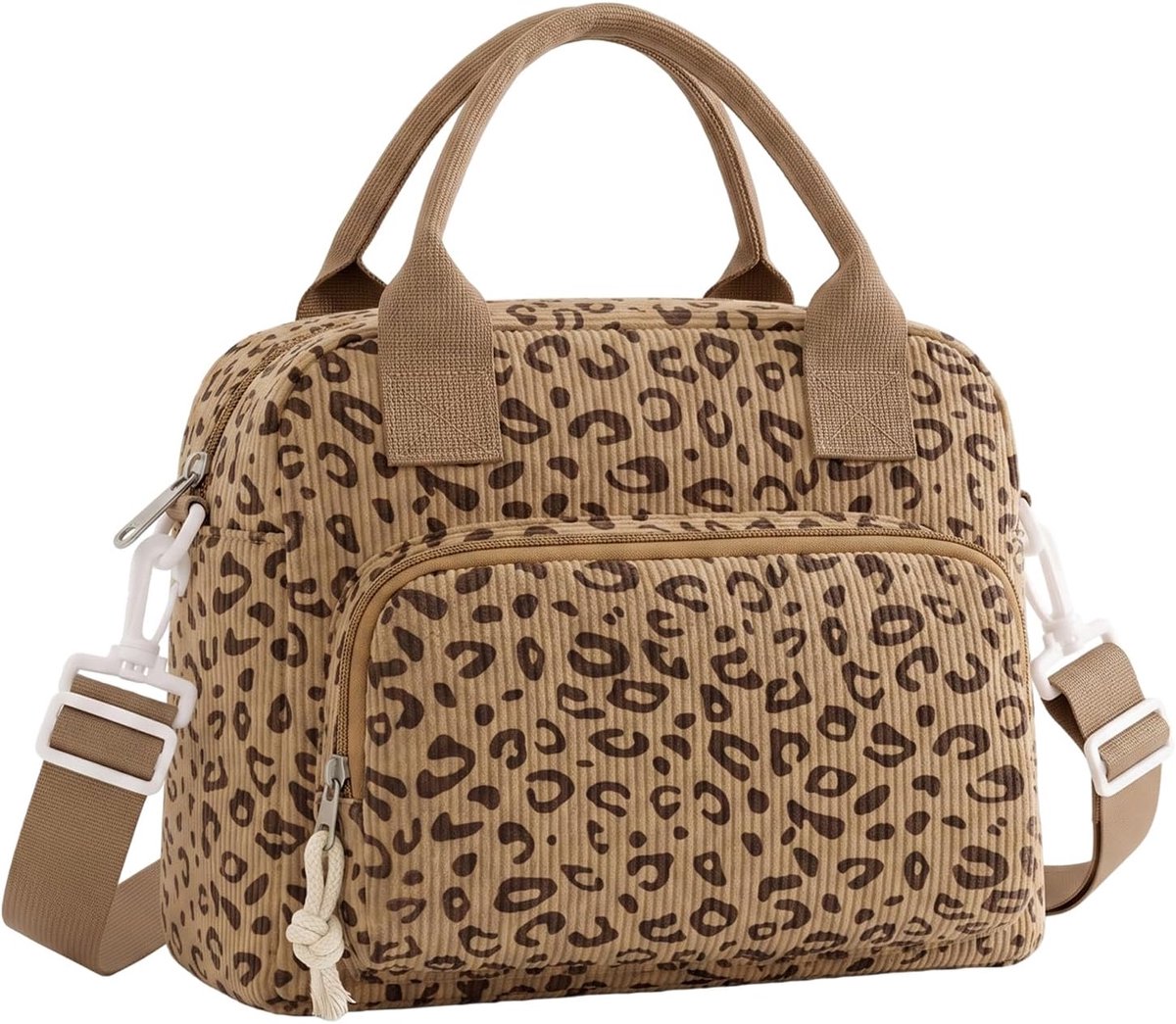 Lunchtas klein 9.5L - bruine luipaardprint - waterdicht - ideaal voor werk of school - ShopVlot