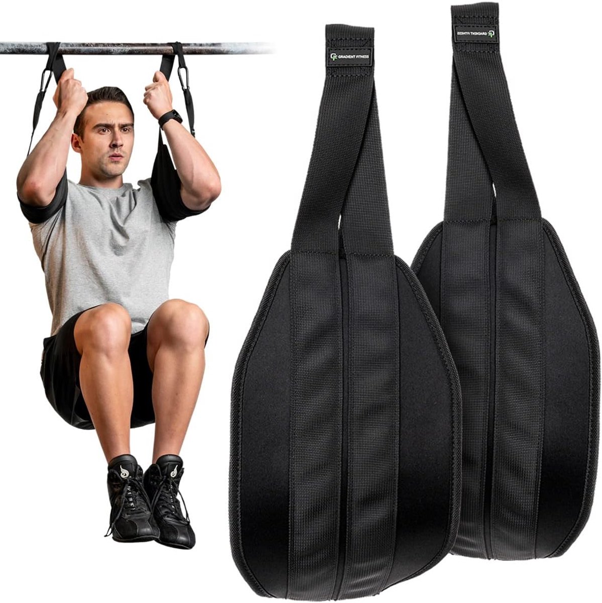 Ab belt met neopreen padding - universele carabiners - gebruik in huis of gym - focus op je buikspieren - ShopVlot