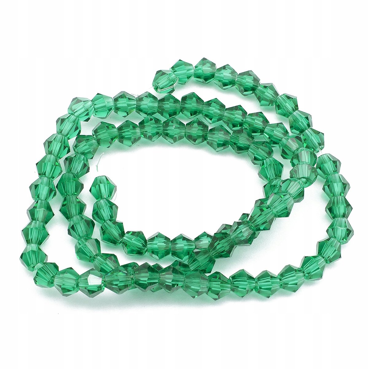 Merkloze Glazen Bicon Koralen, Zeegroen AB, 4x4mm, 80 stuks