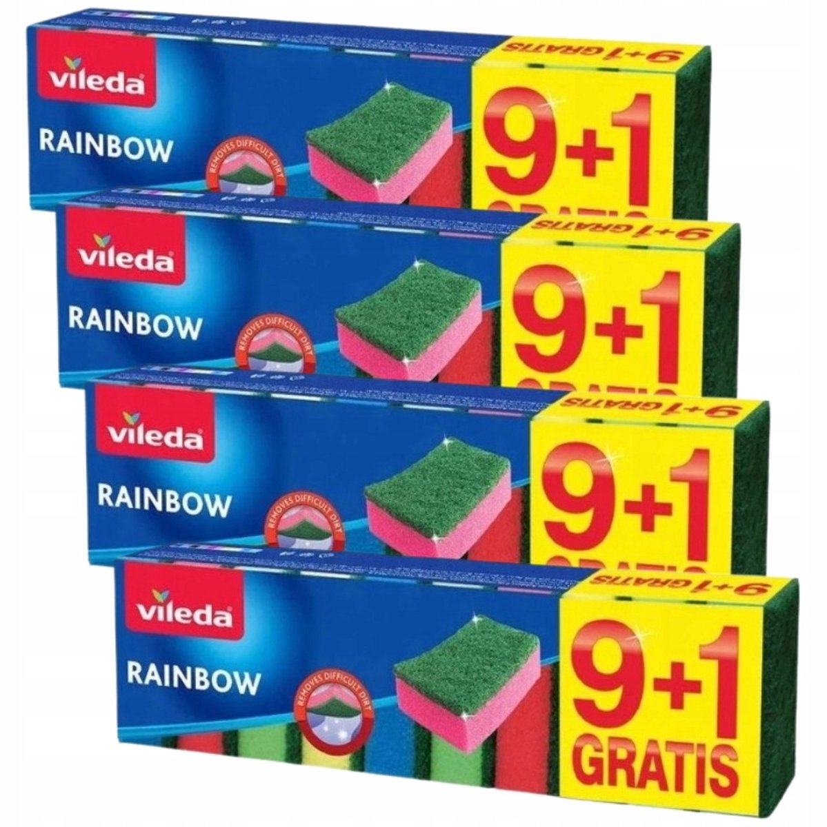Vileda Rainbow Sponsjes - 10 stuks - Mix Kleuren - Keuken & Badkamer