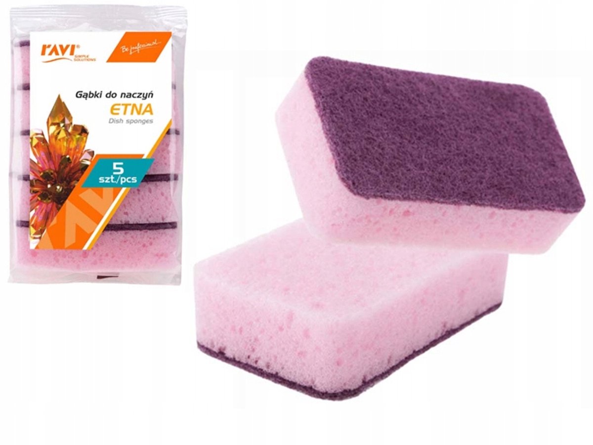 Ravi Etna Schoonmaak Sponsjes - 5 Stuks - Gemengde Kleuren