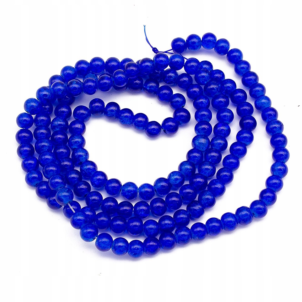 Glazen Crackle Kralen - Blauw, Rond, 6mm, 130 stuks