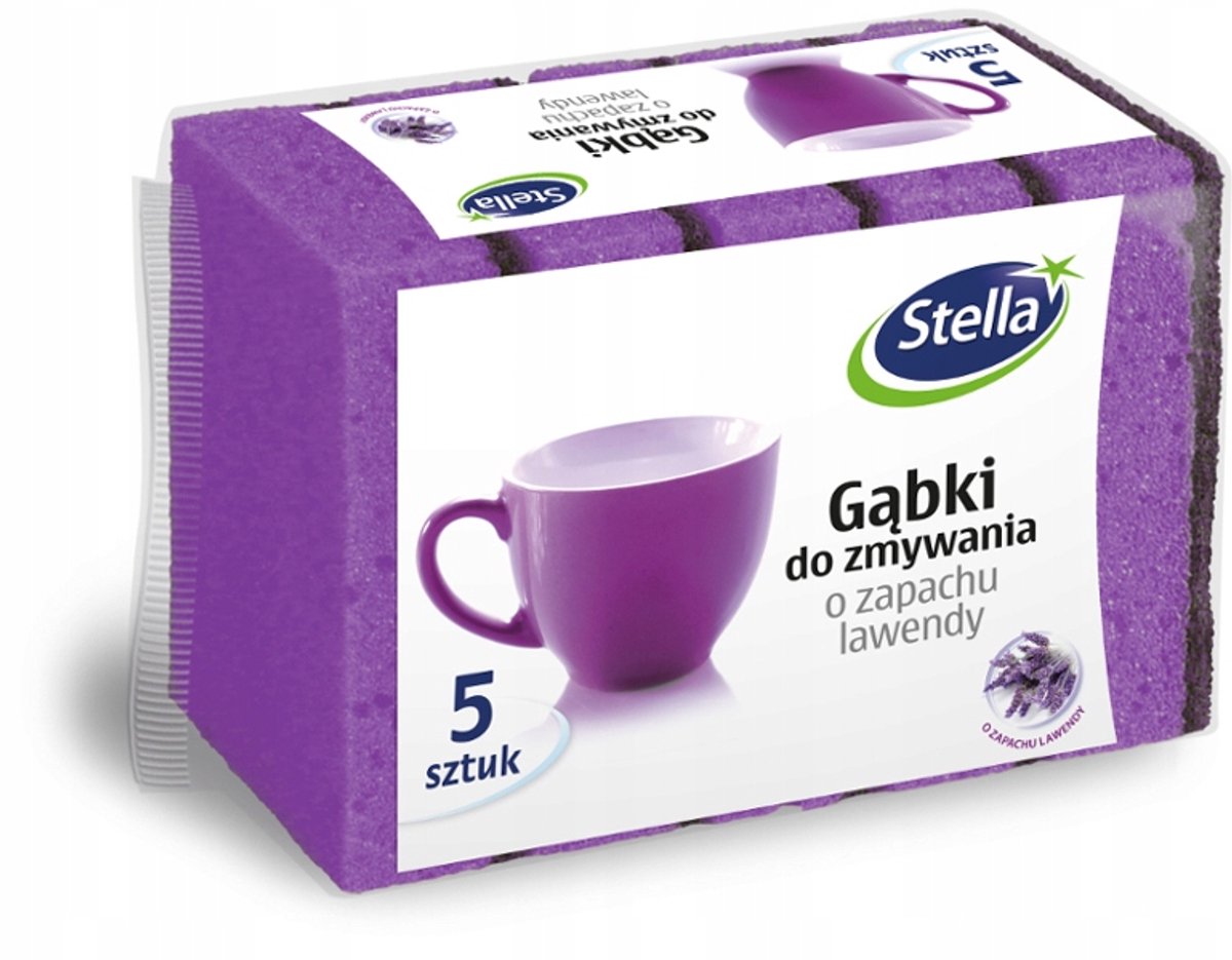 STELLA Keukenspons Lavendel 5 stuks