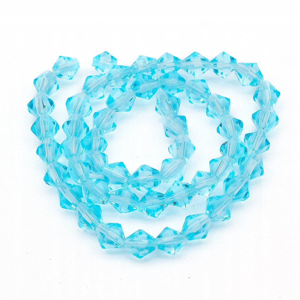 Gefacetteerde Glazen Bicone Kralen - Helder Blauw 6mm (55 stuks)