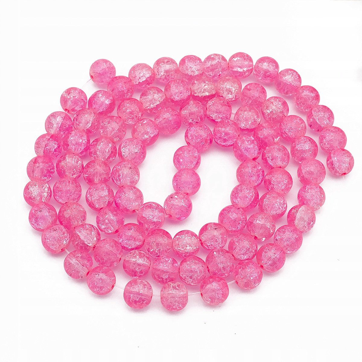 Merkloze Glazen Crackle Kralen, Lichtroze, Rond, 10mm, 80 Stuks