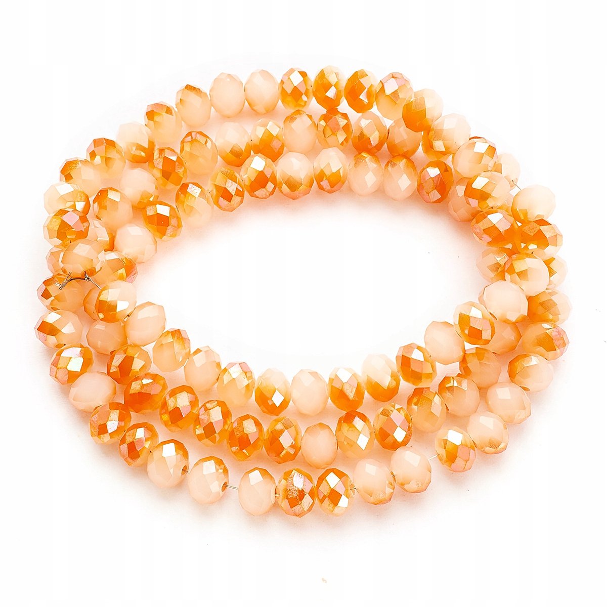 Glazen Kralen, Jadeffect, Rondel, Oranje 6x4mm, 100 stuks