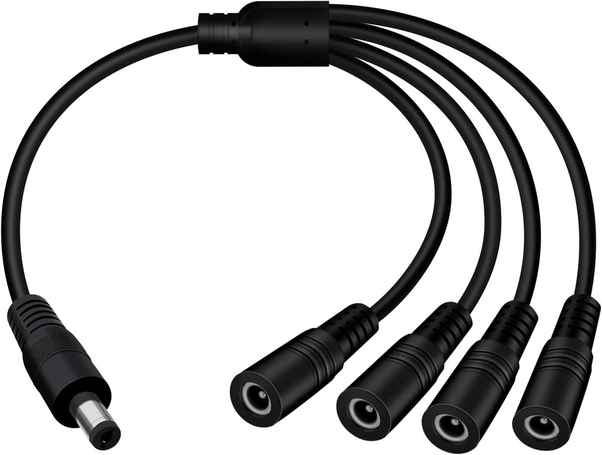 Splitter Cable DC 12V 24V Power Cable DC 5.5mm x 2.1mm 1 Plug 3 Bus DC5521 Cable for Security Cameras, Routers, DVR - ShopVlot