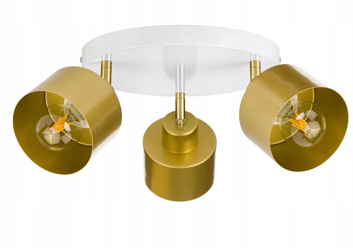 Gouden Plafondlamp met Verstelbare Spots - Stijlvolle Loft Verlichting