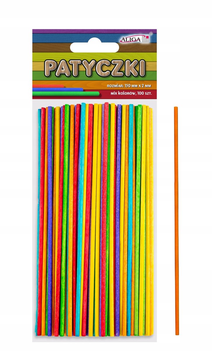 Houten Stokjes Mix Kleuren 150mm x 2mm - 100 stuks