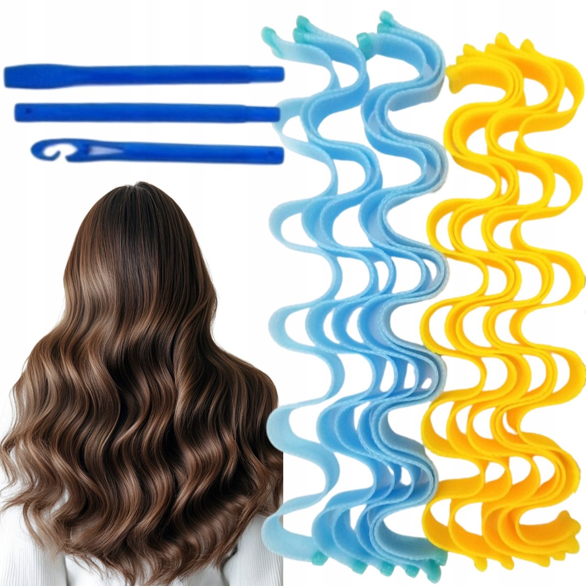 Haarrollers 12 stuks 45cm - Creëer Zonder Hitte Prachtige Krullen & Golven