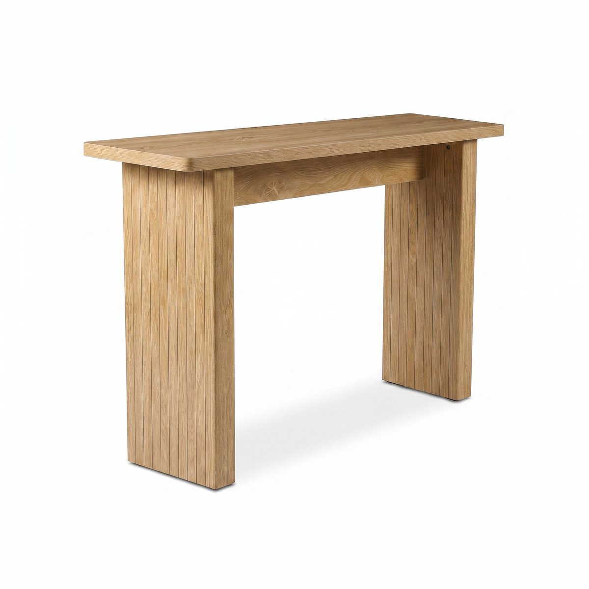 SensaHome Japandi Consoletafel – Sidetable met Geribbelde Poten – 110x35x75 cm – Eiken
