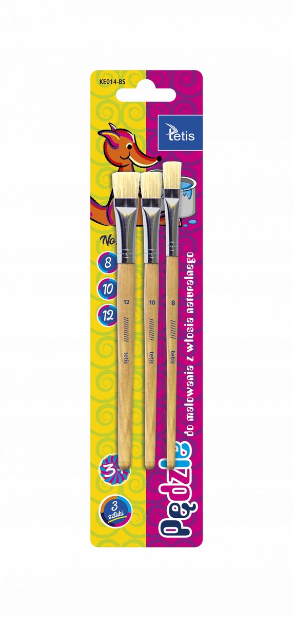 Tetis Platte Kwasten Set - 3 Stuks