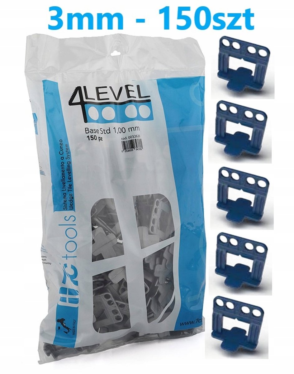 4LEVEL Tegel Levelling Clips 150 stuks 3mm - Italiaans Design