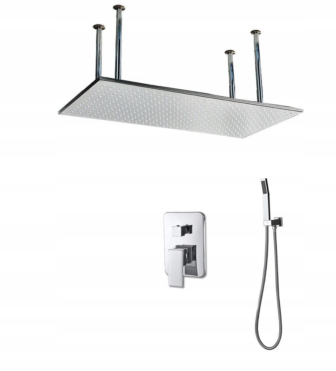 Onderbouw Doucheset met LED Regen- en Handdouche, Chroom