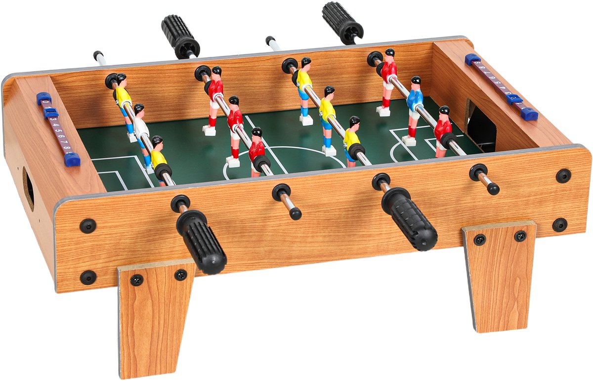 SPORTNOW-voetbaltafel-MDF-50,6 x 50,5 x 18H cm-Natuurlijk hout
