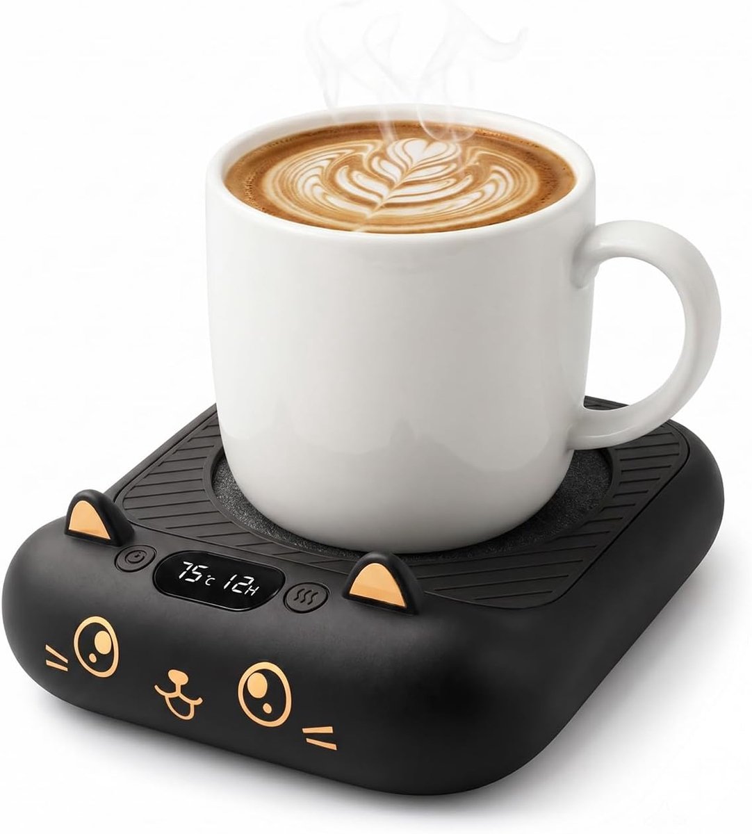Cup Warmer, Desk Coffee Warmer, Auto Shut-off, Intelligent Candle Warmer with 3 Temperature Settings, Electric Drink - ShopVlot