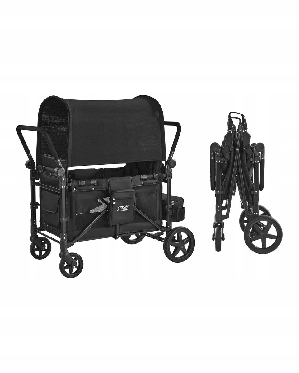 Merkloze Kinderwagen Wagon voor 4 Kinderen - Opvouwbaar & Comfortabel